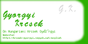 gyorgyi krcsek business card